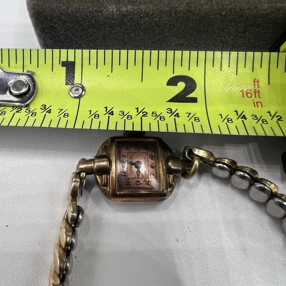 Vintage Gruen Veri-Thin Wind Up Watch Rose Gold Tone Untested Classic Beauty